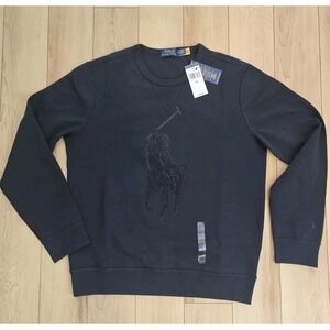 Polo Ralph Lauren Men's Big Pony Double Knit Sweatshirt Navy Blue Medium NWT
